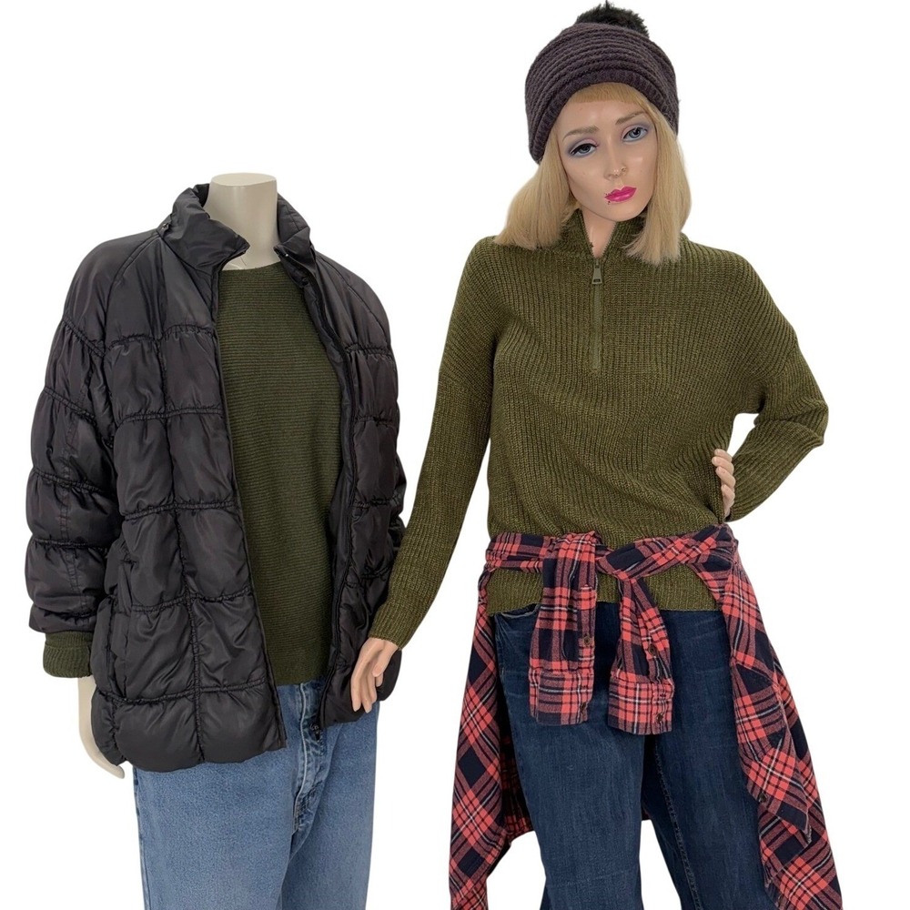 Womens Cabincore‎ 8 Piece Clothing Lot ~ Jeans Sweaters Toque Jacket Slippers XL